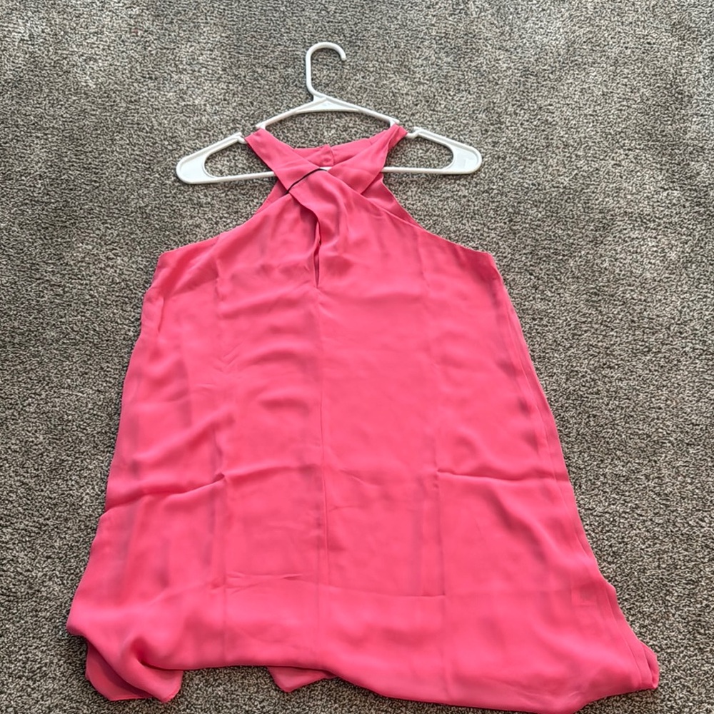 Pink Cross Neck Dress by Krisa at Revolve